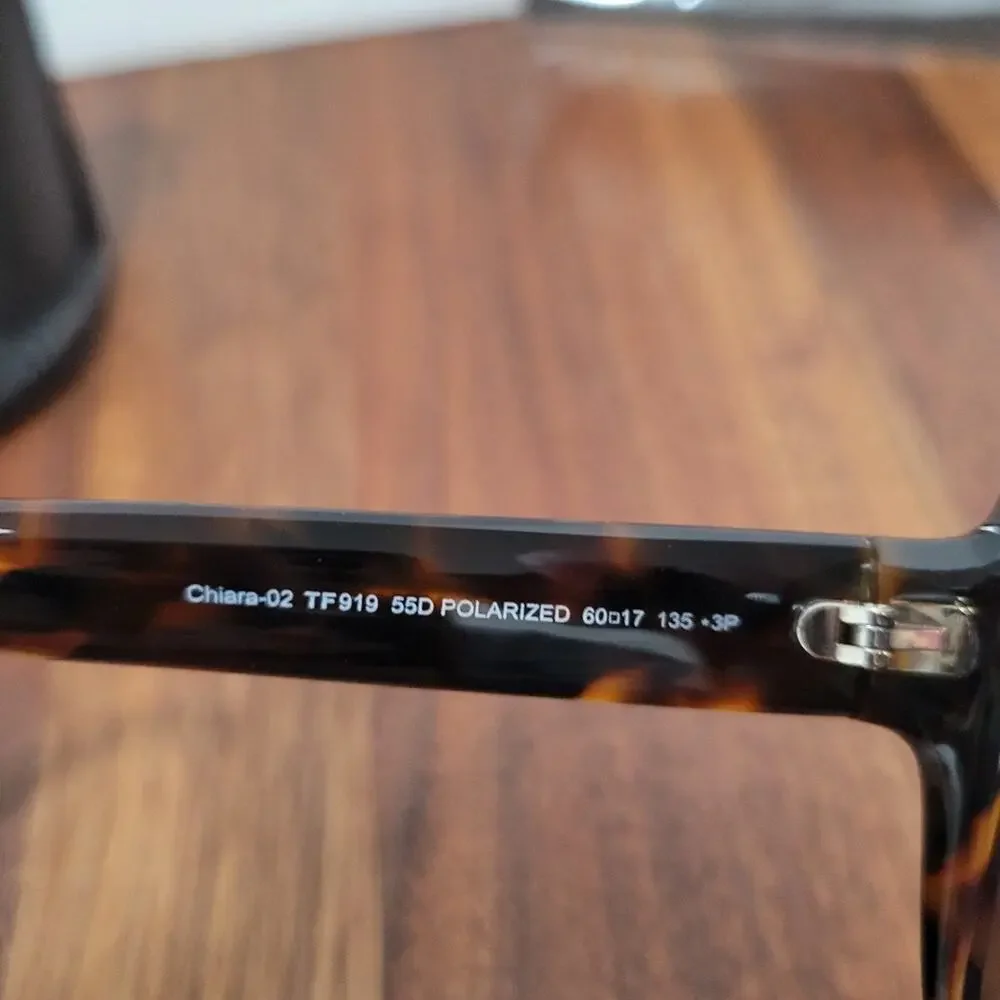 Tom Ford Chiara Sunglasses FT0919 Metal T Logo At Temple Dark Havana